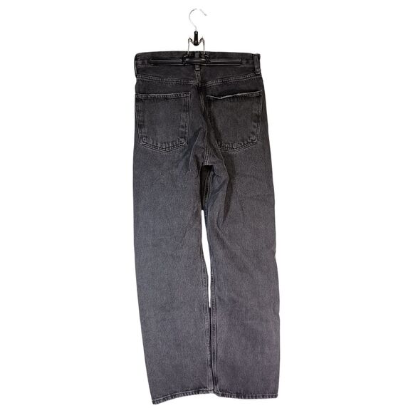 Agolde Jeans Womens 25 Black 90s Straight Button Fly Distressed - Picture 2 of 5